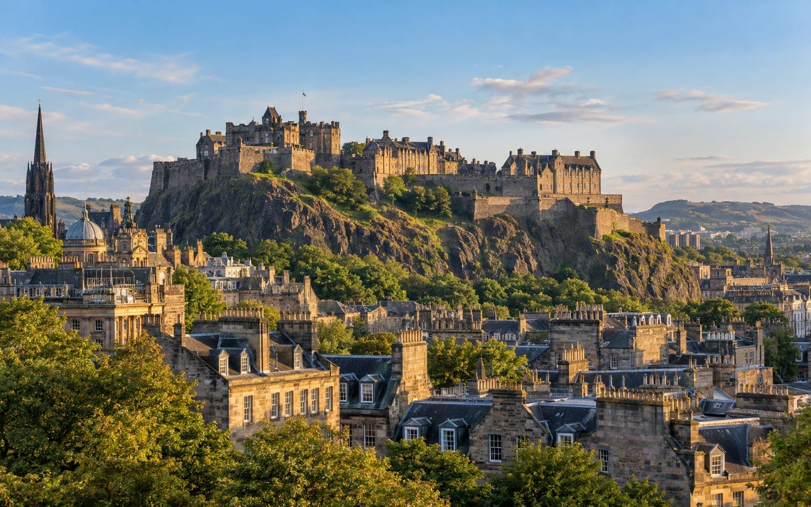 Edinburgh Castle on its rock above the city rooftops