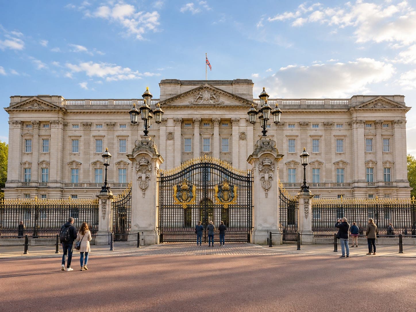 Crowds gathered outside the gates of Buckingham Palace
