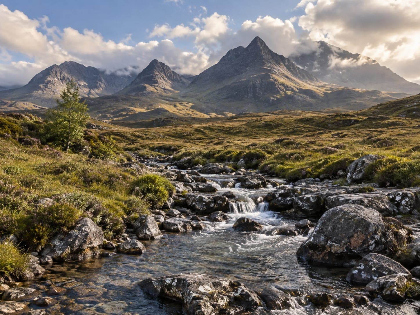 The jagged Cuillin ridge on the Isle of Skye